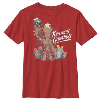 Boy\'s Marvel Guardians Of The Galaxy Vol. 2 Groot Tape T-shirt - Red -  Medium : Target | T-Shirts
