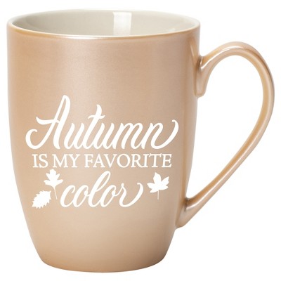 Elanze Designs Autumn Is My Favorite Color Pearlescent Sand 10 ounce New Bone China Coffee Cup Mug
