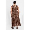 Women's Plus Size Amara Print Maxi Dress - marsala | CITY CHIC - 2 of 4