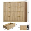 Usikey Fluted Dresser for Bedroom with 8 Drawers, 47'W Modern Chest of Drawers with Metal Handle, Wood Clothes Storage Organizer for Living Room, Oak - 3 of 4