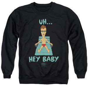 Beavis And Butthead Uh Hey Baby Adult Crewneck Sweatshirt - 1 of 4