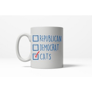 Crazy Dog T-Shirts I Voted Cats Funny Crazy Political Cat Lover Coffee Ceramic Drinking Mug  - 11oz - 1 of 4