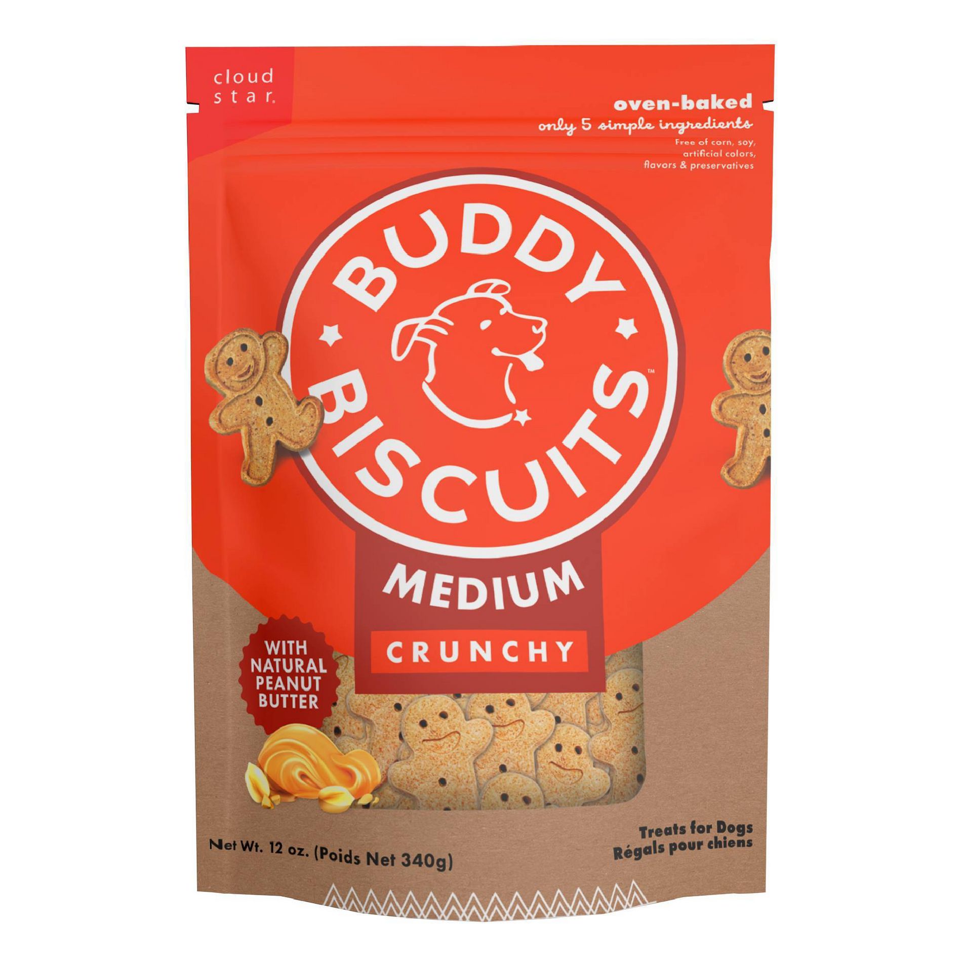 Buddy Biscuits Medium Peanut Butter Crunchy Dog Treats Box - 12 oz