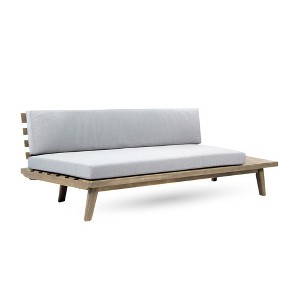 Modern 2 Seat Sofa Bench Chair, Indoor Outdoor Acacia Wood Loveseat Sofa Chair With Water-resistant Cushions - 1 of 4