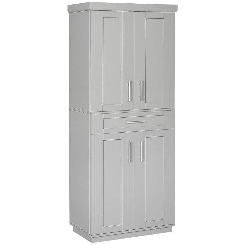 HOMCOM Modern Kitchen Pantry Freestanding Cabinet Cupboard with Doors and Drawer, Adjustable Shelving, 1 of 9