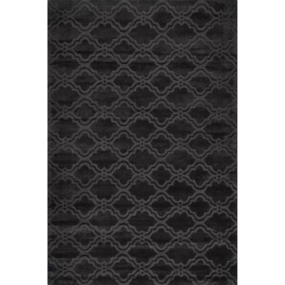 3'x5' Charcoal Hand Tufted Wool Geometric Area Rug
