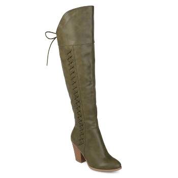 Journee Collection Womens Spritz-p Stacked Heel Over The Knee Boots
