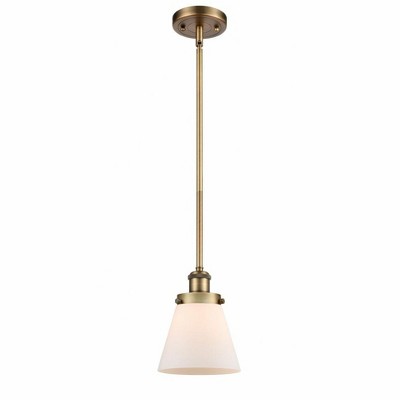 Cone - 1 Light Stem Hung Mini Pendant In Industrial Style-9 Inches Tall and 6 Inches Wide