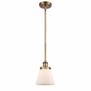 Cone - 1 Light Stem Hung Mini Pendant In Industrial Style-9 Inches Tall and 6 Inches Wide - 1 of 1