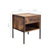 NicBex 1 Drawer Dresser for Bedroom,  Set of 2 Pcs Industrial Style Dressers with Sturdy Steel Frame,Dressers for Closet,Living Room,Hallway,Brown - 3 of 4