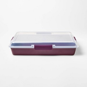 9"x13" Nonstick Aluminized Steel Cake Pan Set with Lid - Figmint™ - 1 of 4