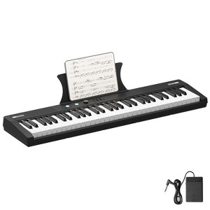 61-Key Semi-Weighted Portable Keyboard Piano – Black Piano , Power Adapter – Ideal for Beginners & Home Use - 1 of 4
