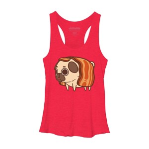 Women's Design By Humans Puglie Bacon Strip By Puglie Racerback Tank Top - 1 of 3