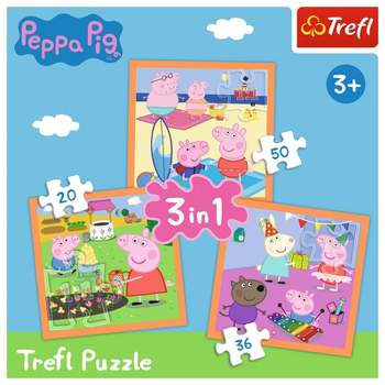 Trefl PeppaPig 3 in 1 Jigsaw Puzzle - 106pc: Family Activity, Creative Play, Educational, Animal Theme