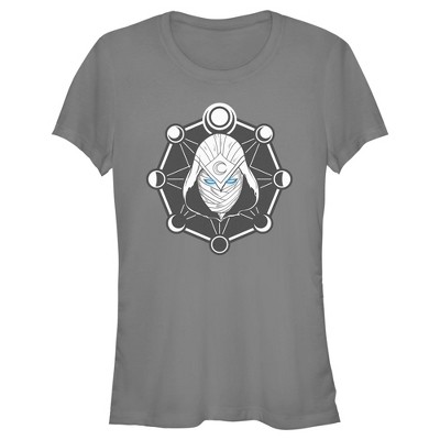 Juniors Womens Marvel: Moon Knight Mask And Moon Phases T-shirt ...