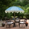 Northlight Striped Outdoor Beach Market Umbrella with Tilt - 6.5' - Sky Blue and White - 3 of 4