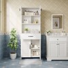 Hyleory Modern 63" Bathroom Vanity with Smart Storage - Frosted Glass Upper Cabinet, Ventilated Base, Soft-Close Drawer and Open Shelves - 2 of 4