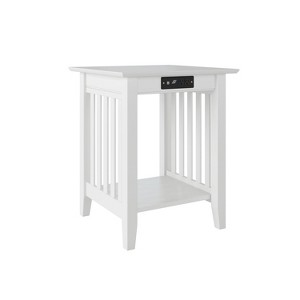 AFI Furnishings Mission Printer Stand with Charger WH - 1 of 4