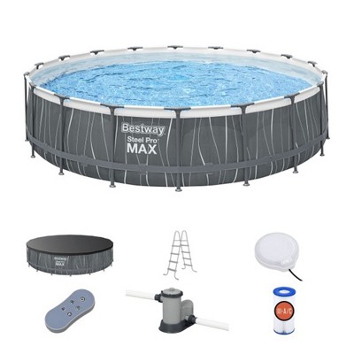 Bestway Steel Frame Above Ground Swimming Pool with Filter Pump and Filter