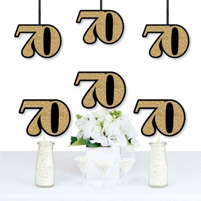 Big Dot of Happiness Adult 70th Birthday - Gold - Decorations DIY Party Essentials - Set of 20