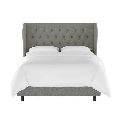 Skyline Furniture Tufted Woven Upholstered Wingback Bed