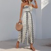 Women's Halter Wide Leg Casual Jumpsuit Perfect Summer Boho Romper Long Pants - 4 of 4