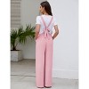 Coolmee Women Casual Maternity Square Neck Sleeveless Straps Wide Leg Long Jumpsuit With Pockets Beach Vacation Outfits - 3 of 4