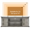 70" Farmhouse TV Stand for 75 Inch TVs, Entertainment Center and Media Furniture with Sliding Barn Doors, Mid Century Modern TV Console Table - 4 of 4
