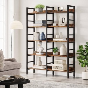 LITTLE TREE 70.86" 5 Tier Bookshelf Rustic Brown - 1 of 4