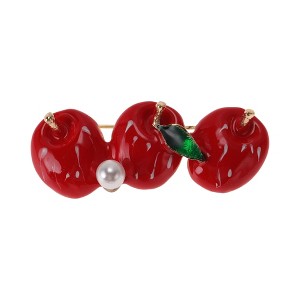 Unique Bargains Christmas Brooches YNCP7335 Alloy Dripping Wax Red 2.09"x0.79" 1 Pc - 1 of 4