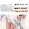 Sewing Sequin Trim 1.2 Inch 6 Row, 25 Yards Glitter Sequin Strip Ribbon Metallic Stretch Bling Fabric DIY Craft Decoration - 2 of 4