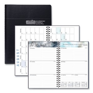 Recycled Academic Weekly/Monthly Appointment Planner, 8 x 5, Black Cover, 13-Month (Aug to Aug): 2024 to 2025 - 1 of 4