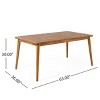 8-Person Acacia Wood Outdoor Dining Table, Rectangular Farmhouse Patio Dining Table for Garden, Backyard, Deck or Porch-Maison Boucle - 4 of 4