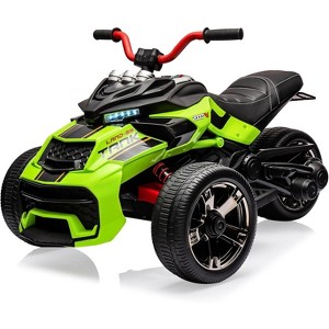 12V Kids Electric 3-Wheel Ride-On Car with Parent Remote Control, 2x55W Motors, 2 Speeds, LED Lights, Music, USB, Suspension & EVA Tires - 1 of 4