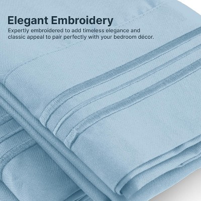 Light Blue Full Size Microfiber Deep Pocket Sheet Set