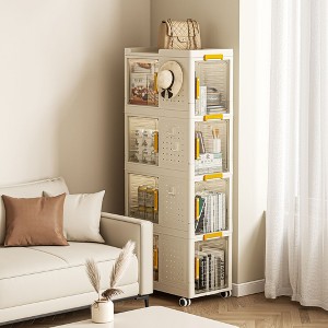 NicBex Bookcases for Living Room 3 Tier Round Floor Standing Bookcase 360� Rotating Bookshelf with Small Footprint for Bedroom - 1 of 4