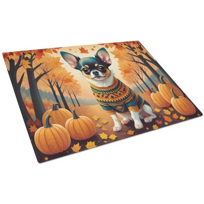NEW Tricolor Chihuahua Fall Glass Cutting Board Decorative Tempered Glass Kitchen Cutting and Serving Board Large Size Chopping Board