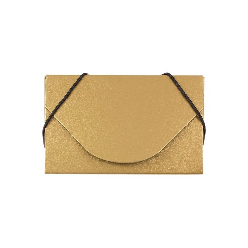 Jam Paper Colorful Business Card Holder Case With Round Flap Matte Gold  Chipboard Sold Individually : Target
