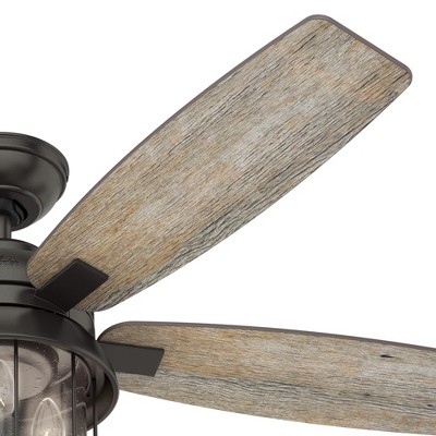52" Noble Bronze Ceiling Fan with Seeded Glass Light