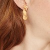 Two Row Textured Open Hoop Earrings - A New Day™ Gold: Nickel-Free Metal, Post Closure, 1.72" Length - 2 of 3