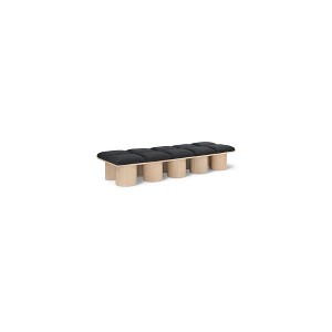 Meridian Furniture,Pavilion Black Boucle Fabric Bench - 1 of 4
