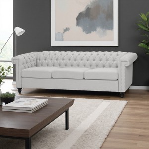 Traditional Chesterfield 3-Seater Sofa with Deep Tufting - 1 of 4