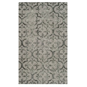 Gray Medallion Tufted Accent Rug 3