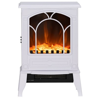 SEVOBAL Fireplace Insert Heater Mantel 3D Flame Fireplace Stove Bottom Air Outlet Fire Place Panoramic Fire Place Heater, White, 16.9"*12.2"*21.7"