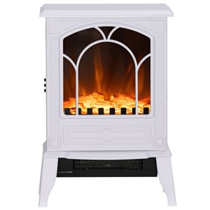 SEVOBAL Fireplace Insert Heater Mantel 3D Flame Fireplace Stove Bottom Air Outlet Fire Place Panoramic Fire Place Heater, White, 16.9"*12.2"*21.7" - 1 of 4