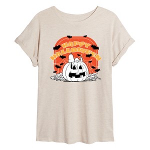 Women's - Peanuts - Retro Halloween Oversized Graphic T-Shirt - 1 of 4