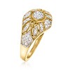 Ross-Simons 0.25 ct. t.w. Diamond Floral Milgrain Vintage-Inspired Ring in 18kt Gold Over Sterling - 3 of 4