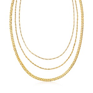 Ross-Simons Italian 18kt Gold Over Sterling Multi-Link Layered Necklace - 1 of 3