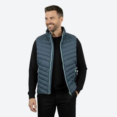 MOBILE WARMING Mens Backcountry Xtera Heated Puffer Vest Large Arctic Blue