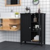 Tangkula Bathroom Storage Cabinet Floor Storage Freestanding Organizer Cabinet Black/Gray/Brown - 2 of 4
